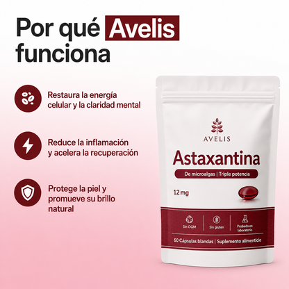 Avelis Astaxantina: el antioxidante más potente de la naturaleza para el bienestar general del organismo y la protección celular